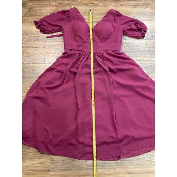 Pomuyoo Liliana Trendy Floor Length Chiffon Bridesmaid Dress    Size: 16W - Picture 12 of 15